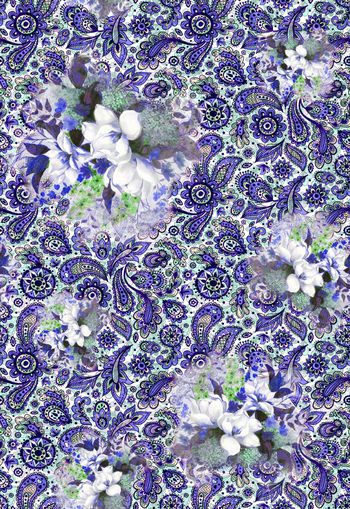 310420-民族风佩斯利腰果花加花卉组合印花