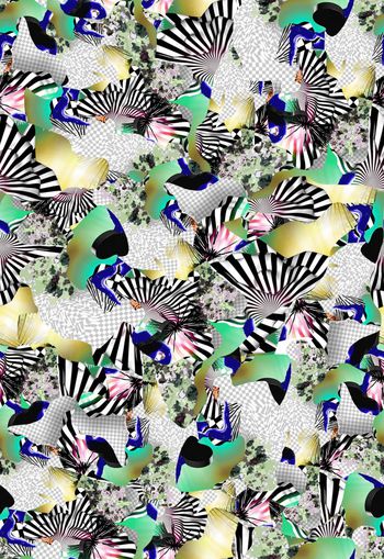 310628-几何抽象格子条纹随意组合休闲印花