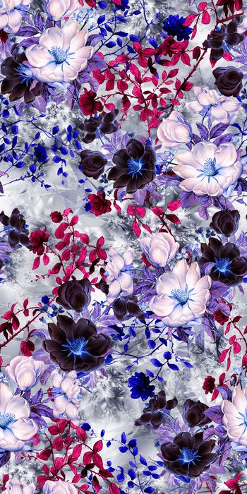 310817-冰雪奇缘黑白手绘古典花卉优雅女装连