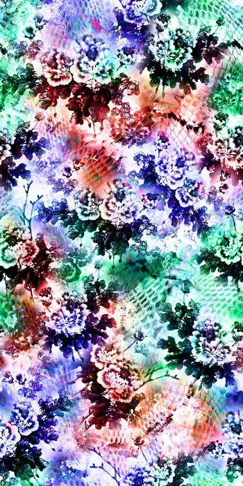 311000-墨色牡丹多彩蛇纹动物纹花卉碎花女装