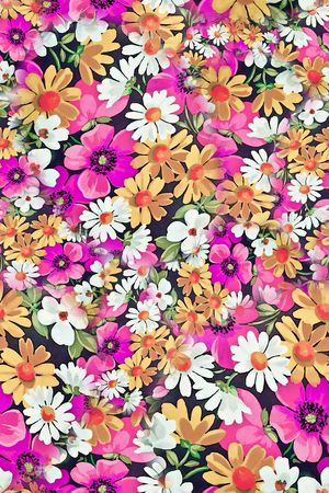 数码★花卉图案印花华亿平台图片