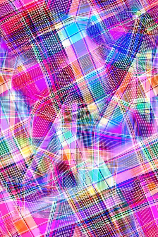 数码★几何格纹印花华亿平台图片