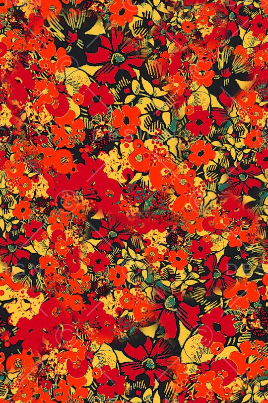 数码★花卉图案印花华亿平台图片