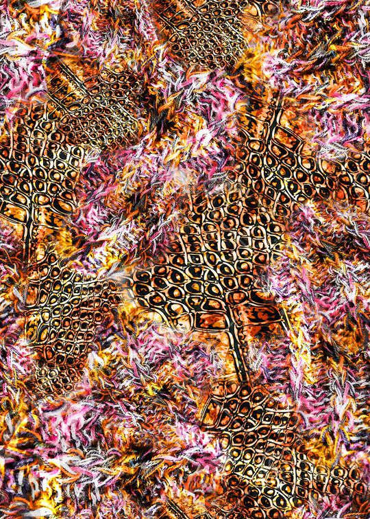 数码★抽象图案印花华亿平台图片