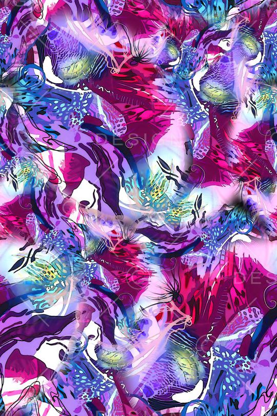 数码★抽象图案印花华亿平台图片