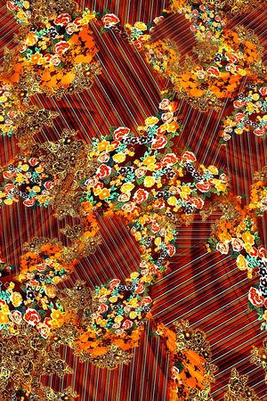 数码★花卉图案印花华亿平台图片