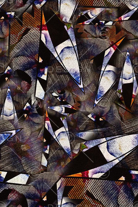 数码★抽象图案印花华亿平台图片