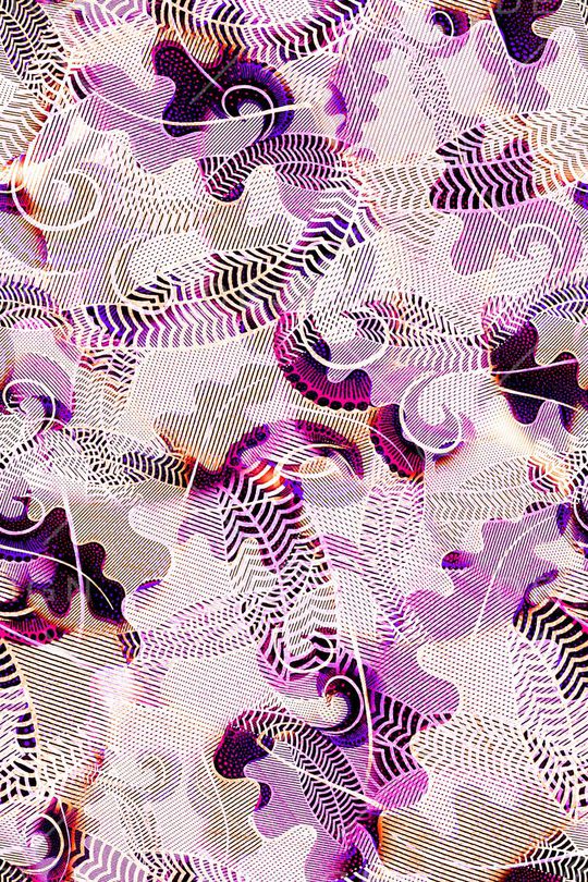 数码★抽象图案印花华亿平台图片