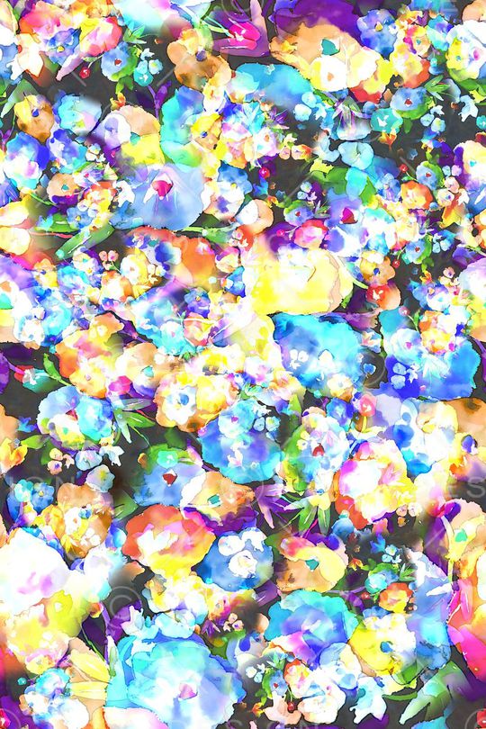 数码★花卉图案印花华亿平台图片