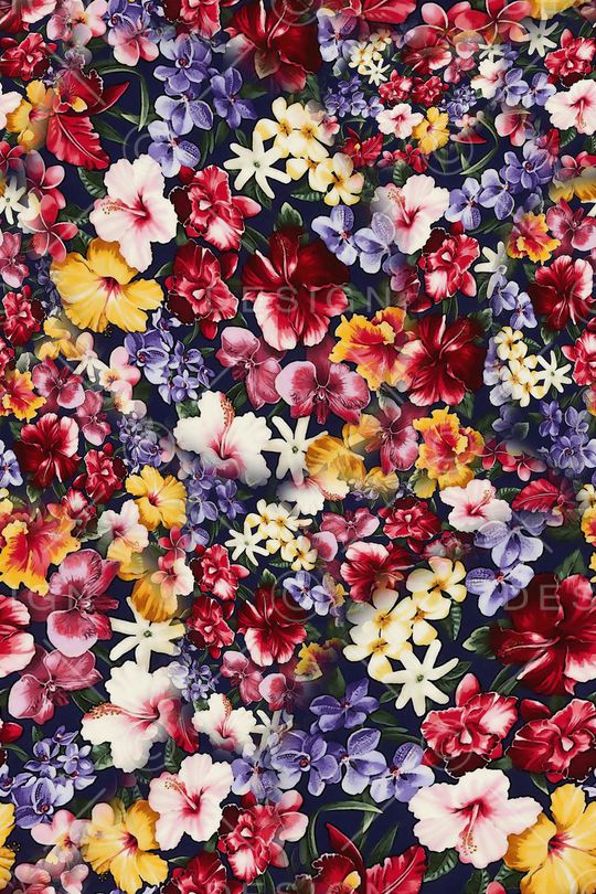 数码★花卉图案印花华亿平台图片