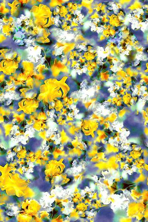 数码★花卉图案印花华亿平台图片