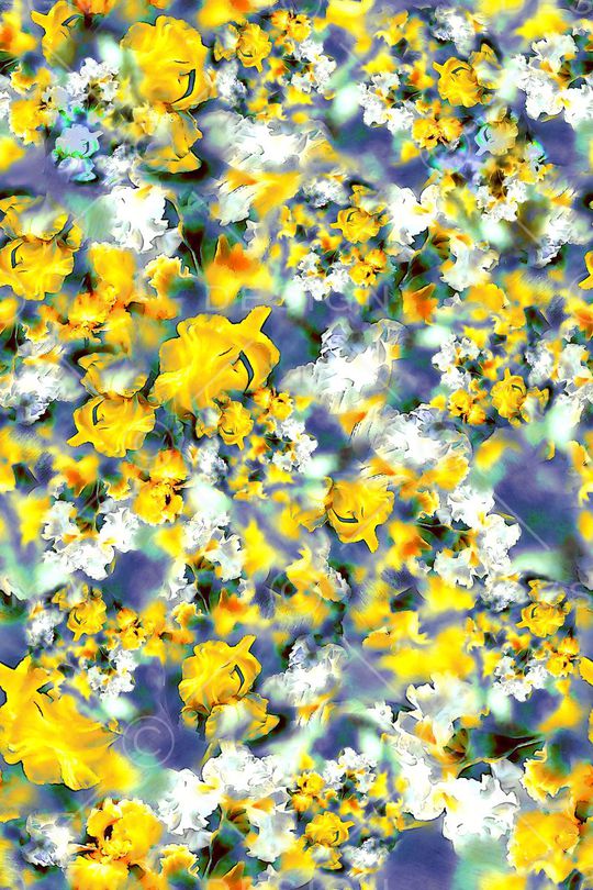 数码★花卉图案印花华亿平台图片