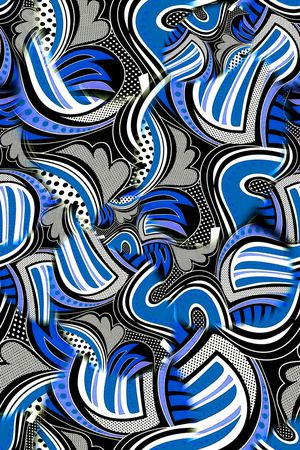 数码★抽象图案印花华亿平台图片