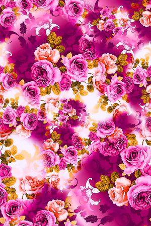 数码★花卉图案印花华亿平台图片