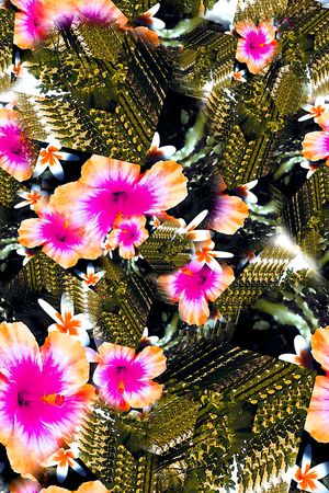 数码★花卉图案印花华亿平台图片