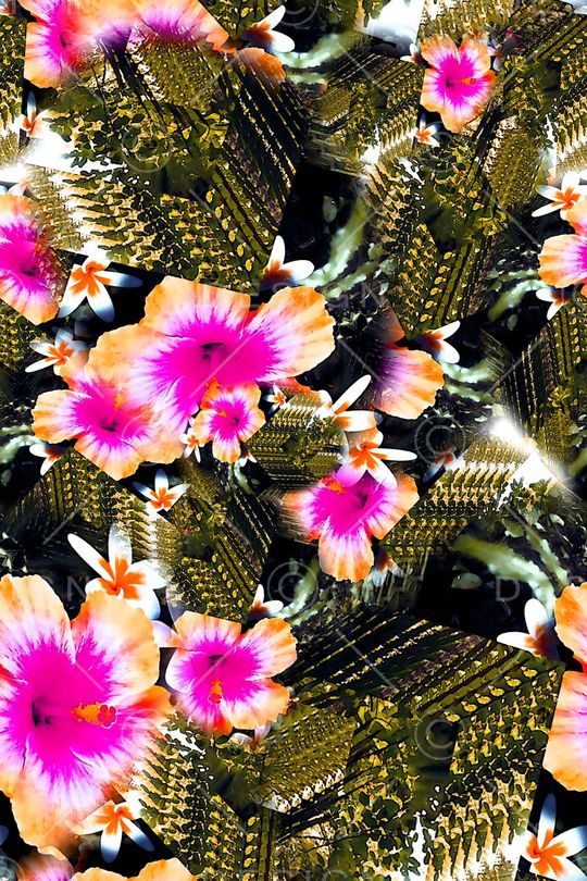 数码★花卉图案印花华亿平台图片