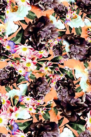 数码★花卉图案印花华亿平台图片