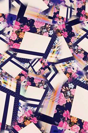 数码★花卉图案印花华亿平台图片