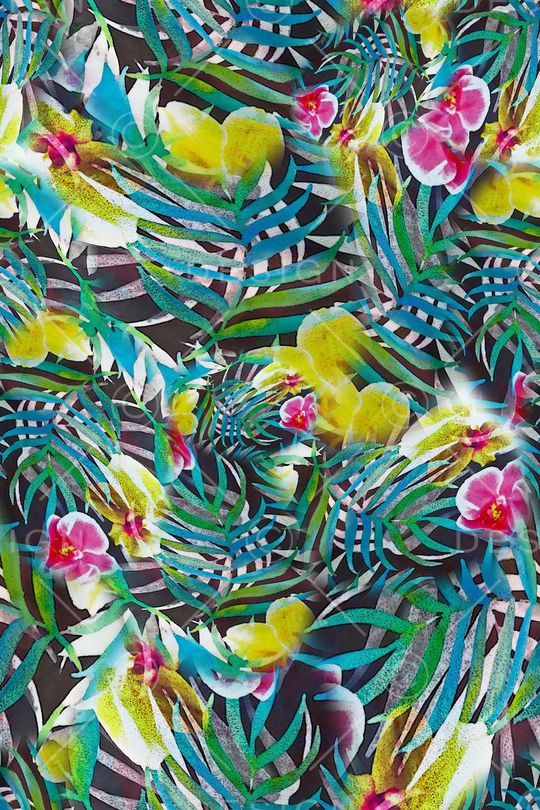 数码★花卉图案印花华亿平台图片