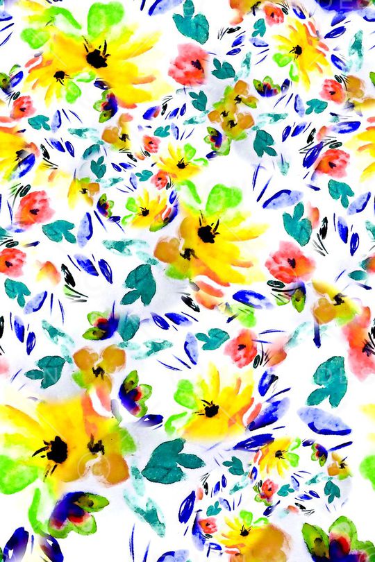 数码★花卉图案印花华亿平台图片