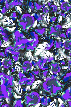 数码★花卉图案印花华亿平台图片