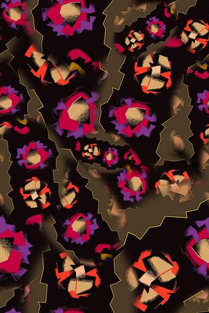 数码★花卉图案印花华亿平台图片