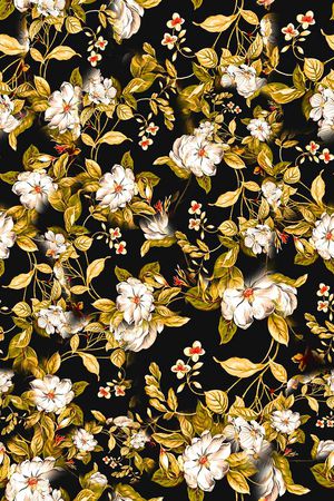 数码★花卉图案印花华亿平台图片