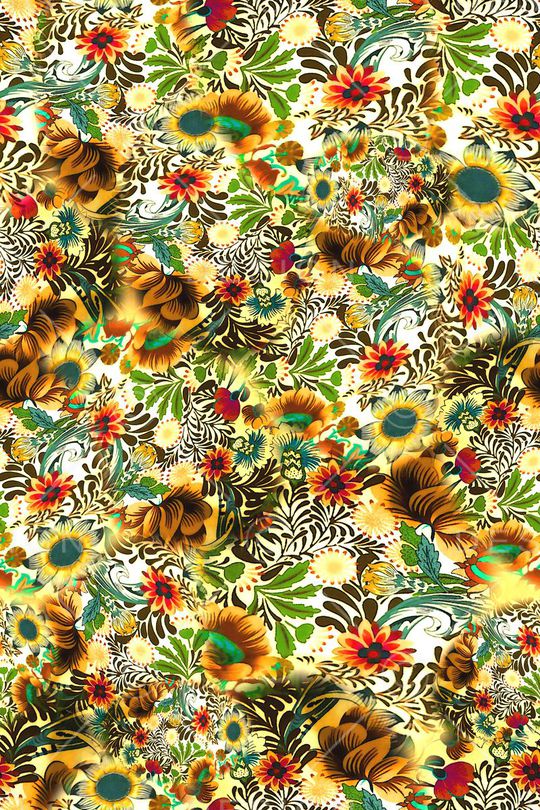 数码★花卉图案印花华亿平台图片