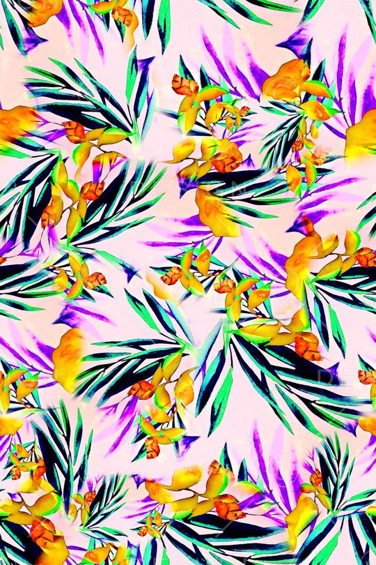 数码★花卉图案印花华亿平台图片