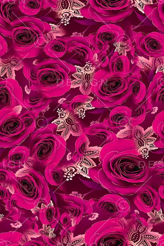 数码★花卉图案印花华亿平台图片