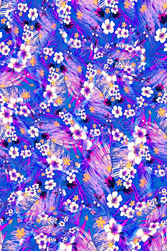 数码★花卉图案印花华亿平台图片