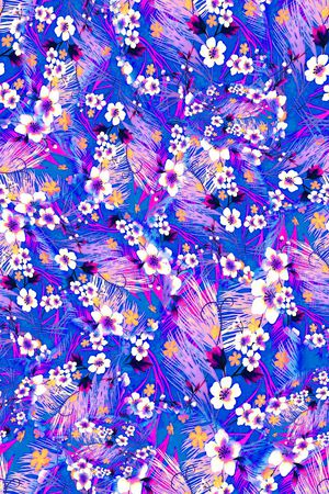 数码★花卉图案印花华亿平台图片