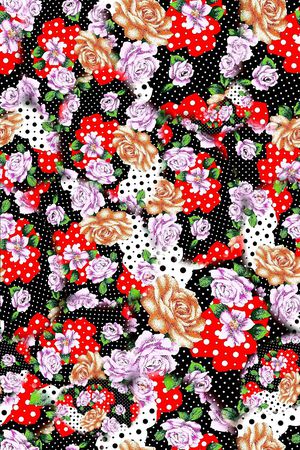 数码★花卉图案印花华亿平台图片