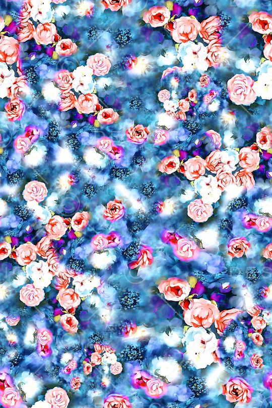 数码★花卉图案印花华亿平台图片