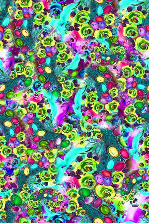 数码★花卉图案印花华亿平台图片