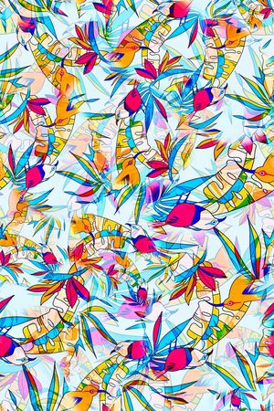 数码★花卉图案印花华亿平台图片