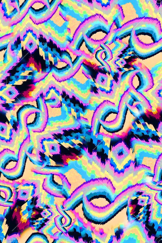 数码★抽象图案印花华亿平台图片