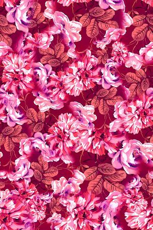 数码★花卉图案印花华亿平台图片