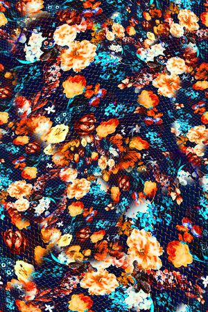 数码★花卉图案印花华亿平台图片