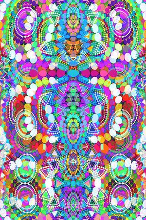 数码★抽象图案印花华亿平台图片