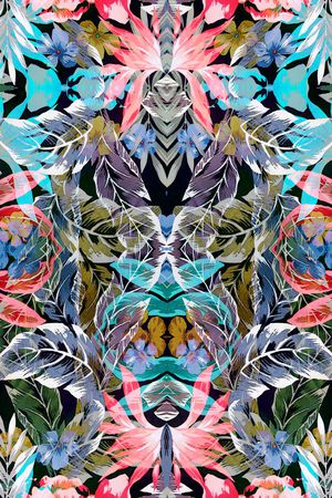 数码★花卉图案印花华亿平台图片