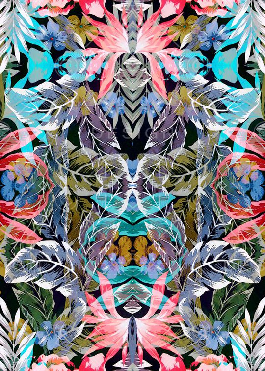 数码★花卉图案印花华亿平台图片