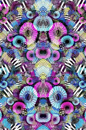 数码★抽象图案印花华亿平台图片