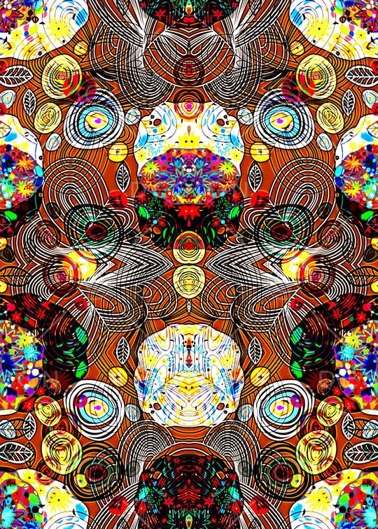 数码★抽象图案印花华亿平台图片