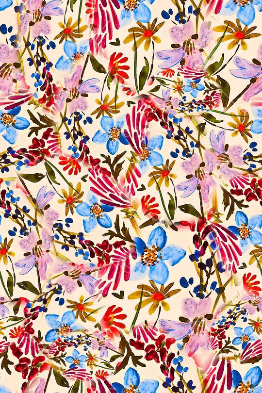 数码★花卉图案印花华亿平台图片