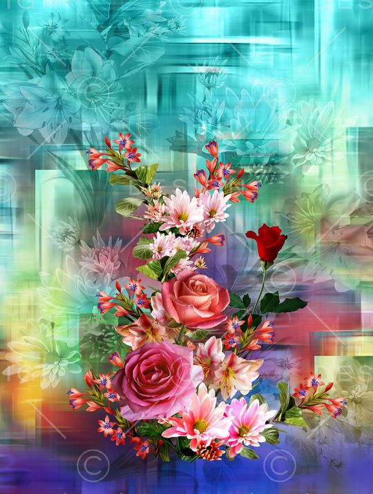 花卉印花华亿平台图片