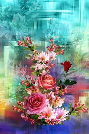 花卉印花华亿平台图片