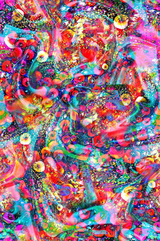 数码★抽象图案印花华亿平台图片