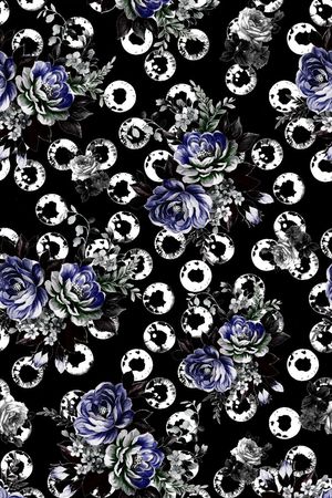 几何花卉印花华亿平台图片