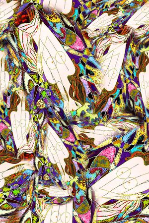 数码★抽象图案印花华亿平台图片